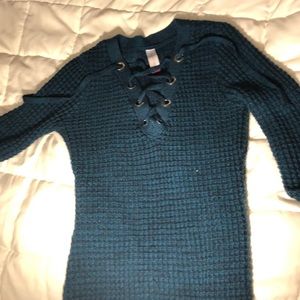 No Boundaries Blueish Black Knit Sweater